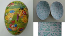 ANCIEN OEUF DE PAQUES EN PAPIER MACHE MADE IN GERMANY NESTLER  15 CM    N°6