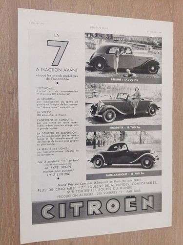 Publicité 1934 citroën - citroën, 7