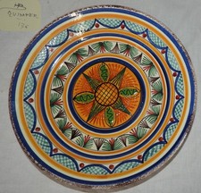 Assiette Faïence de QUIMPER - HB (décor géométrique) 24 cm (très bon état)