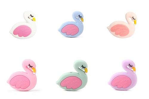 Perle silicone cygne 31mm - perle, x