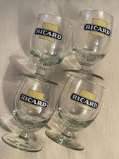 Lot de 4 verres ballon à Ricard logo carré jaune - hauteur 10cm