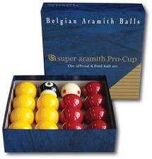 Billes De Billard Super Aramith Pro Cup Match 2" (51mm) Rouges Et Jaunes 1 7/8"