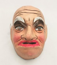 PAPER MACHE MASK ANCIEN MASQUE CARTON BOUILLI CARICATURE THEATRE CARNAVAL 1950
