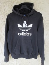 Sweat à capuche ADIDAS noir vintage TREFOIL femme F 46 UK 18 US l D 44