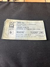 TICKET BILLET DE CONCERT - JACQUES HIGELIN : AU GRAND REX DE PARIS 1992
