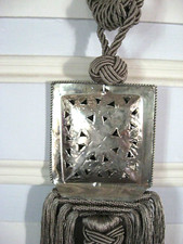 Embrasse gris souris soie végétale naturelle métal argenté pour rideaux dispo 4