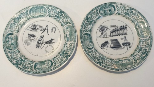 Anciennes assiettes rebus - assiettes,