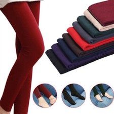 Legging Chaud Doublé Polaire Pour Femme Épais Pleine Longueur Slim Thermique /