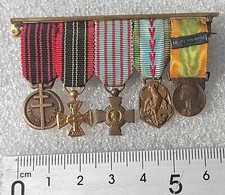 PORTEE 5 MEDAILLES MINIATURES COMBATTANT 1939-1945  dont resistance dite Londres