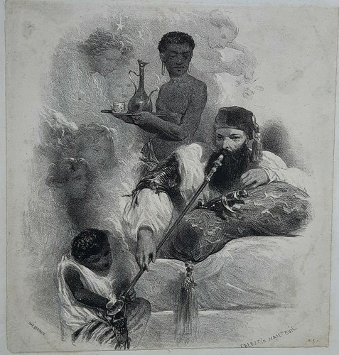 Tabac pipe orient lithographie - tabac,