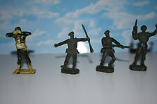 1/32 lot 4 soldats vintage WW2 en plastique cadeau bonux jouet de bazar