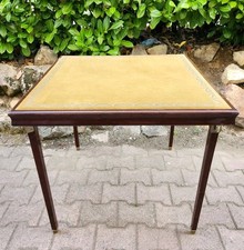 Ancienne Table de Jeu Pliante en Bois 79x79 cm Plateau Velours Bridge Vintage
