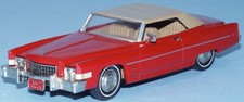 1973 Cadillac Eldorado Cabriolet, toit fermé rouge 1/43 métal blanc/étain