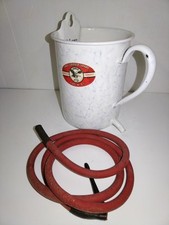 Ancien broc de lavement émaillé avec tuyau L'aigle Luc Et Cie médecine