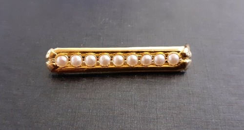 Broche barrette ancienne perle