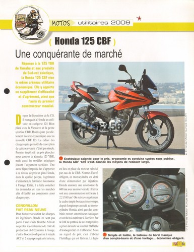 Fiche moto honda - fiche, 125