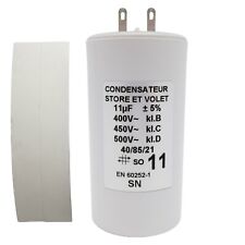 Condensateur 11 µF (uF) pour moteur Somfy ou Simu de volet ou porte de garage
