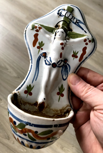 Ancien bénitier faience - ancien,