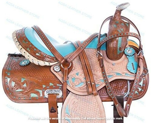 Selle western leather barrel - western,