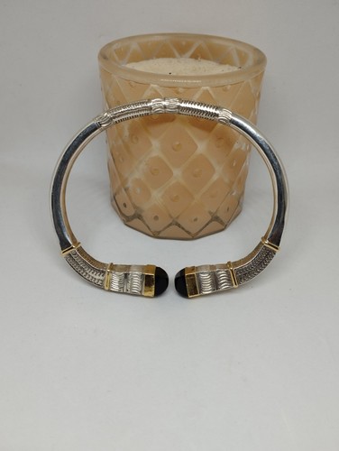 Bracelet jonc argent onyx - bracelet,