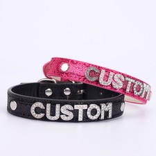 Collier Choker BDSM DIY Gothique Strass Personnalisé Cuir PU Cadeau