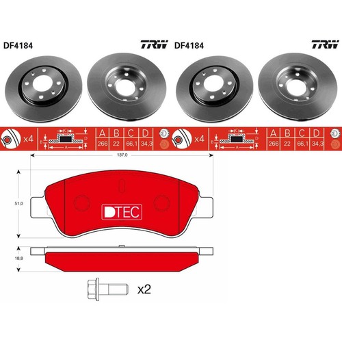 Trw kit freins disques - trw, +
