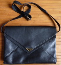 Sac en cuir noir LANCEL Paris