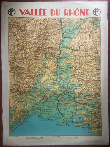 Affiche carte vallee rhone - affiche, du