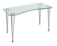 Bureau Moderne Surface Verre Jambes Metal Bureau PC Maison