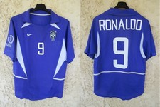 Maillot BRESIL BRASIL World Cup 2002 RONALDO n°9 vintage NIKE away shirt jersey