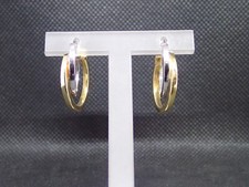 Créole bicolore allongée  en or jaune 750/ème de 3g  / Bijoux d'occasion