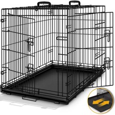 TRESKO® Dog Cage Metal Transport Cage Car Transport Box Foldable Wire