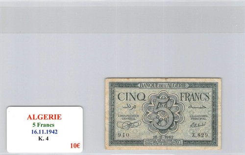 Algérie francs 11 - 5, 16.11.1942
