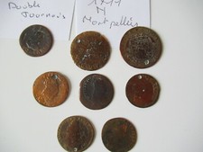 LOT PIECE DOUBLE TOURNOIS 5 LIARD DE FRANCE JETON BOURGOGNE 1642 1657 1691 1696