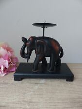 Photophore Éléphant Chanceux en Bois, Porte Bougie Eléphant Décoration Maison