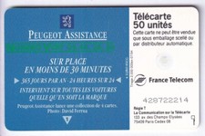 VARIETE TELECARTE FRANCE .. 50U F485 GEM1A PEUGEOT RARE V° N° 1 LIGNE TBE C.60€