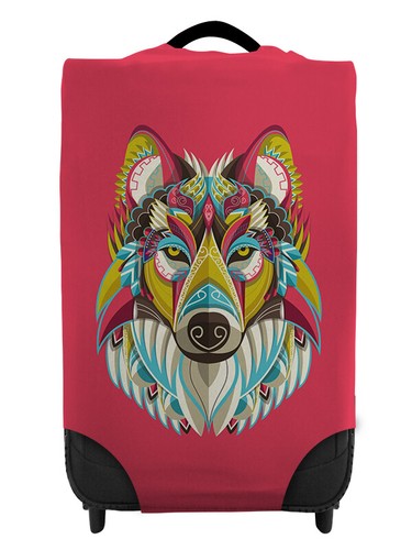 Géométrique loup rose - loup,