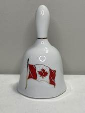 Cloche de Table blanche en Porcelaine avec Drapeau Canadien - Collection