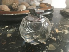 Briquet Ancien en Verre Facetté Années 60/70 French Lighter Vintage No Baccarat