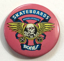 SKATEBOARDS POWELL PERALTA BONES Vintage Pinback Button. Extremely Rare!