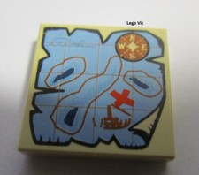 Lego 3068bpb0315 Tile 2x2 Tan Groove with Map Pirate The Black Pearl 4184 A4