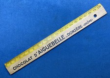 Ancienne règle en bois publicitaire Chocolat d'Aiguebelle  Double décimètre