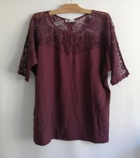 Blouse bordeaux dentelle sur le haut polyester T40 Kiabi (2504014)