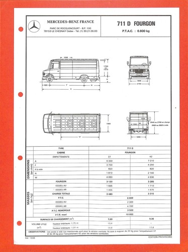 Mercedes utilitaires 711 d - utilitaires,