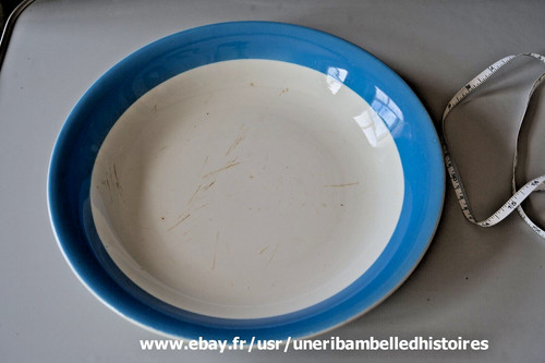 Ancien plat rond creux - , blanc
