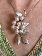 Collier argent perles culture Akoya pearl Sterling silver necklace Halskette