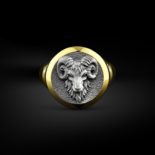 Bague chevalière homme - , tête