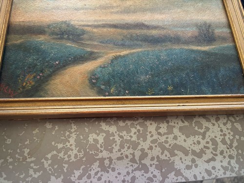 Antique framed landscape - antique,