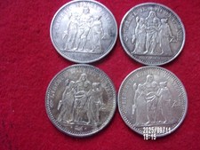 Lot De 4 pieces de 10 F hercule argent
