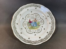 Ancienne assiette en porcelaine de Limoges plat service de table scène galante